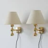 Online Pamono 24 Carat Gold Plated Teardrop Wall Lamps by Hugo Asmussen, Denmark, 1970s, Set of 2