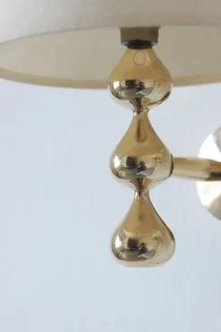 Online Pamono 24 Carat Gold Plated Teardrop Wall Lamps by Hugo Asmussen, Denmark, 1970s, Set of 2