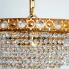 Online Pamono 24 Karat Gold-Plated Brass and Lead Crystal 6-Flame Chandelier from Sölken Leuchten, 1970s