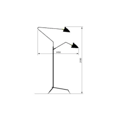 Best Pamono 3 Rotating Arms Floor Lamp by Serge Mouille