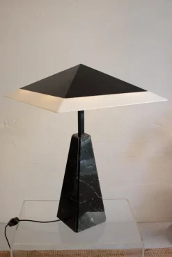 Pamono Abat Jour Table Lamp in Black Marble by Cini Boeri for Arteluce, 1970s