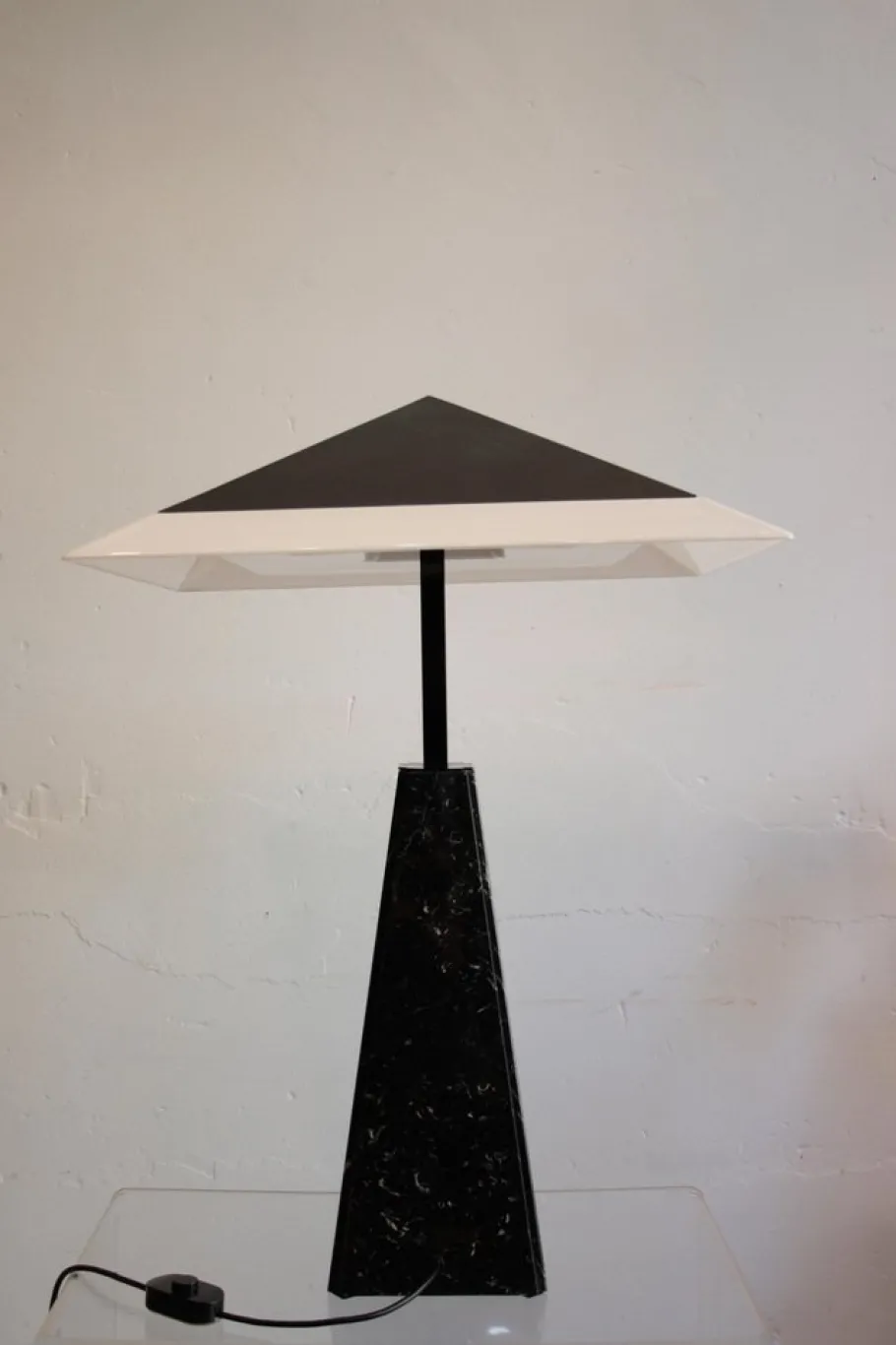 Pamono Abat Jour Table Lamp in Black Marble by Cini Boeri for Arteluce, 1970s