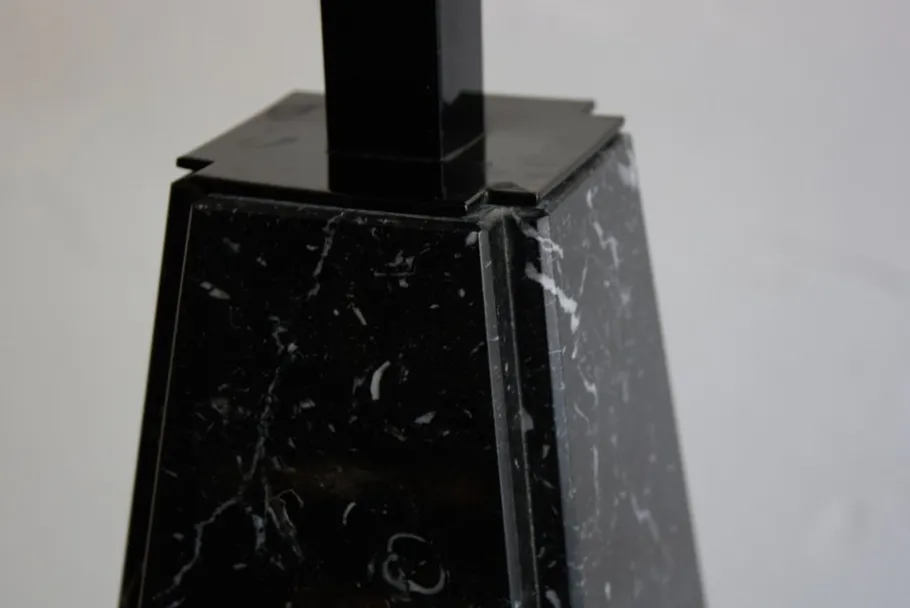 Pamono Abat Jour Table Lamp in Black Marble by Cini Boeri for Arteluce, 1970s