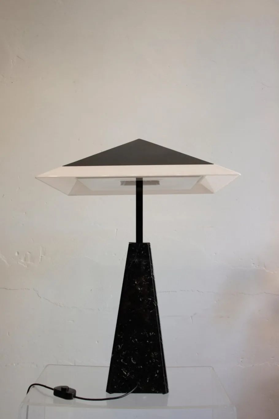 Pamono Abat Jour Table Lamp in Black Marble by Cini Boeri for Arteluce, 1970s