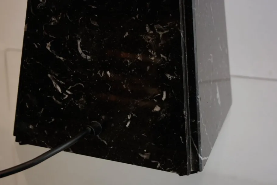 Pamono Abat Jour Table Lamp in Black Marble by Cini Boeri for Arteluce, 1970s