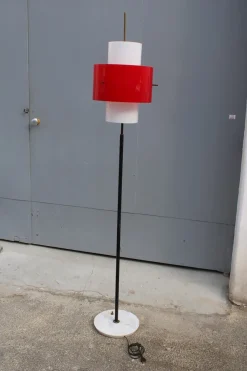 Online Pamono Acrylic Glass & Brass Floor Lamp from Stilnovo, 1950s