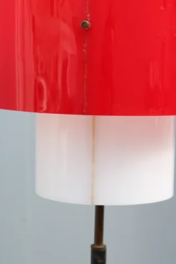 Online Pamono Acrylic Glass & Brass Floor Lamp from Stilnovo, 1950s