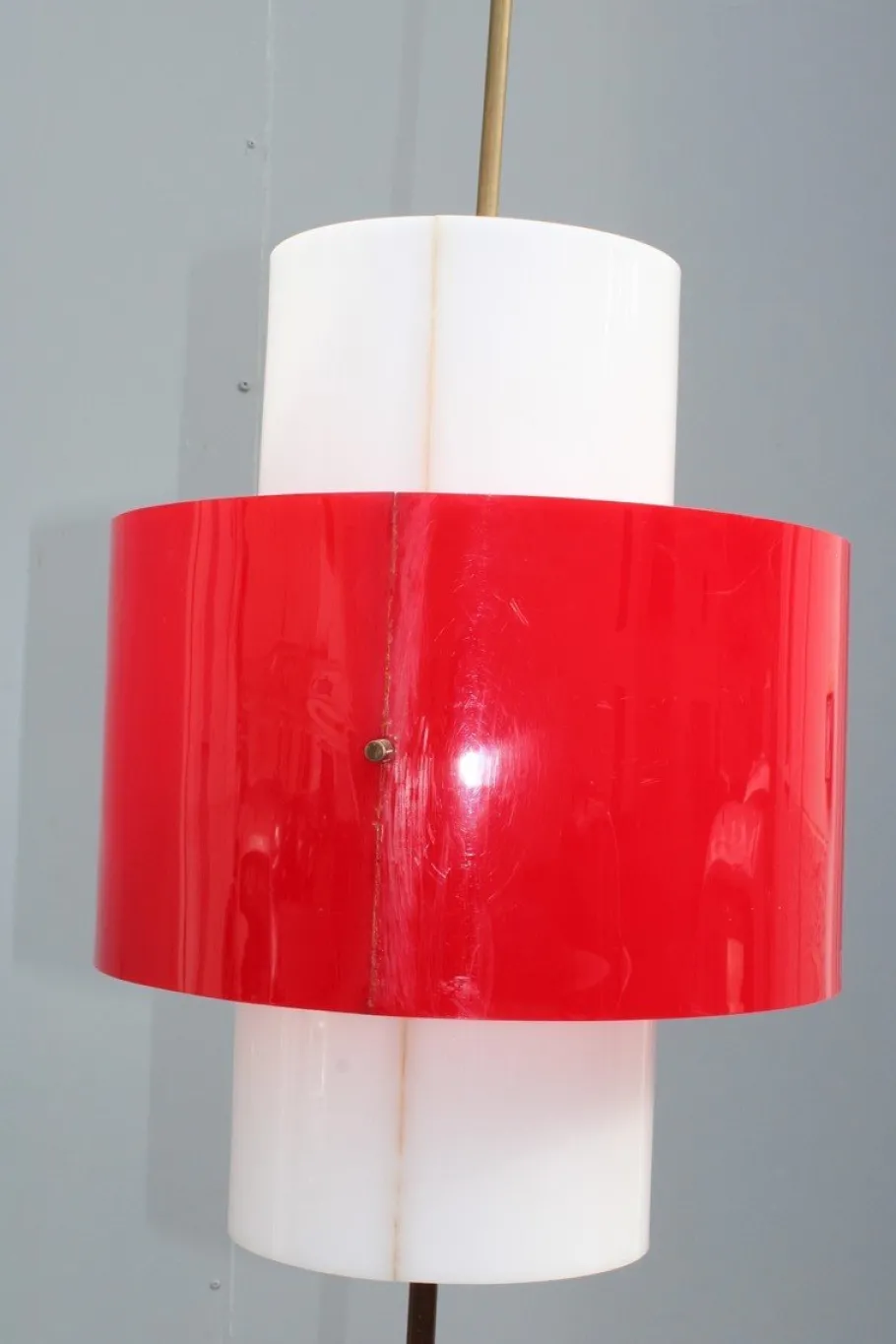 Online Pamono Acrylic Glass & Brass Floor Lamp from Stilnovo, 1950s