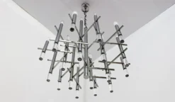 Best Pamono Acrylic Glass and Chrome Chandelier by Gaetano Sciolari, 1970s