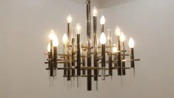 Best Pamono Acrylic Glass and Chrome Chandelier by Gaetano Sciolari, 1970s