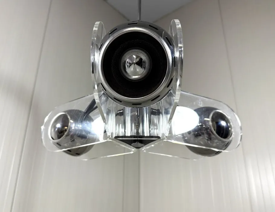 Online Pamono Acrylic Glass Hanging Lamp in the style of Gino Sarfatti, 1970s