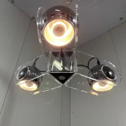 Online Pamono Acrylic Glass Hanging Lamp in the style of Gino Sarfatti, 1970s