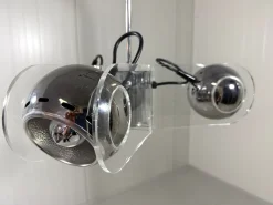 Online Pamono Acrylic Glass Hanging Lamp in the style of Gino Sarfatti, 1970s