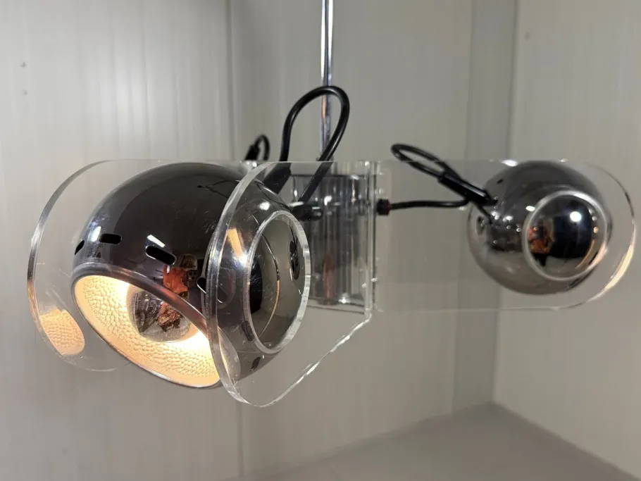 Online Pamono Acrylic Glass Hanging Lamp in the style of Gino Sarfatti, 1970s