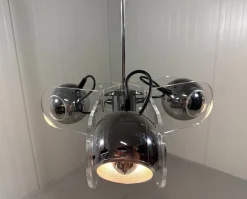 Online Pamono Acrylic Glass Hanging Lamp in the style of Gino Sarfatti, 1970s