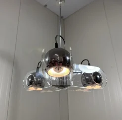 Online Pamono Acrylic Glass Hanging Lamp in the style of Gino Sarfatti, 1970s