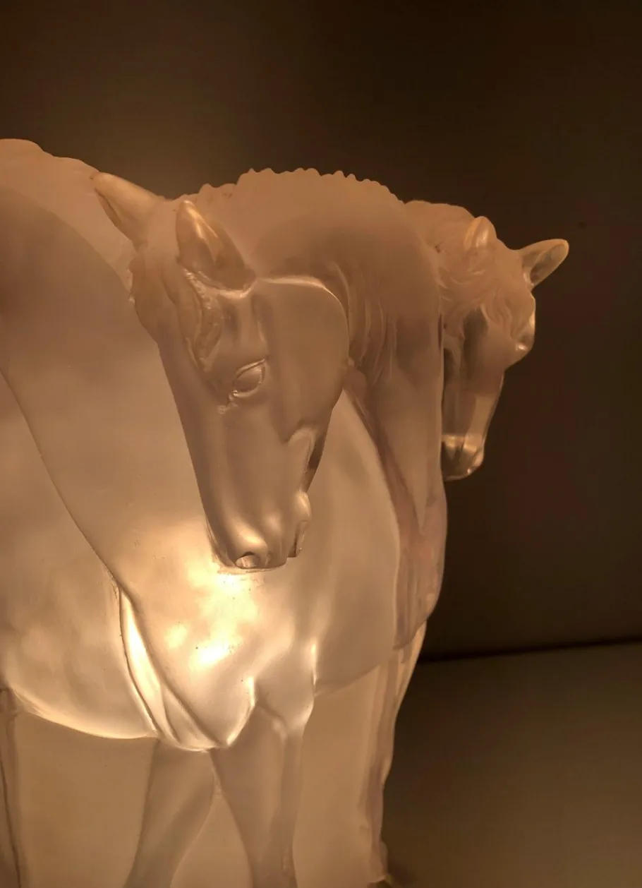 Online Pamono Acrylic Glass Horses Lamp in the the style of Lalique