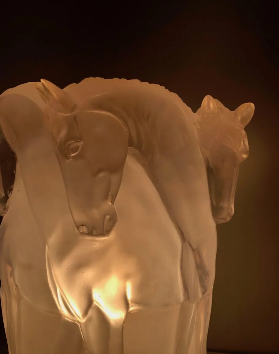 Online Pamono Acrylic Glass Horses Lamp in the the style of Lalique
