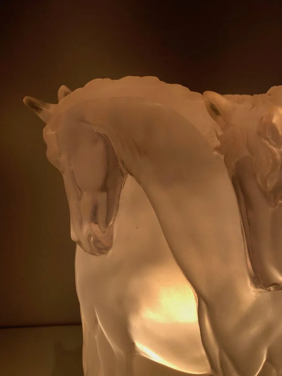 Online Pamono Acrylic Glass Horses Lamp in the the style of Lalique