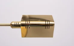 New Pamono Adjustable Brass Swing Arm Floor Lamp attributed to Holtkoetter, Germany, 1980s