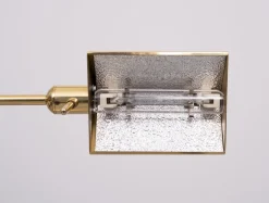 New Pamono Adjustable Brass Swing Arm Floor Lamp attributed to Holtkoetter, Germany, 1980s