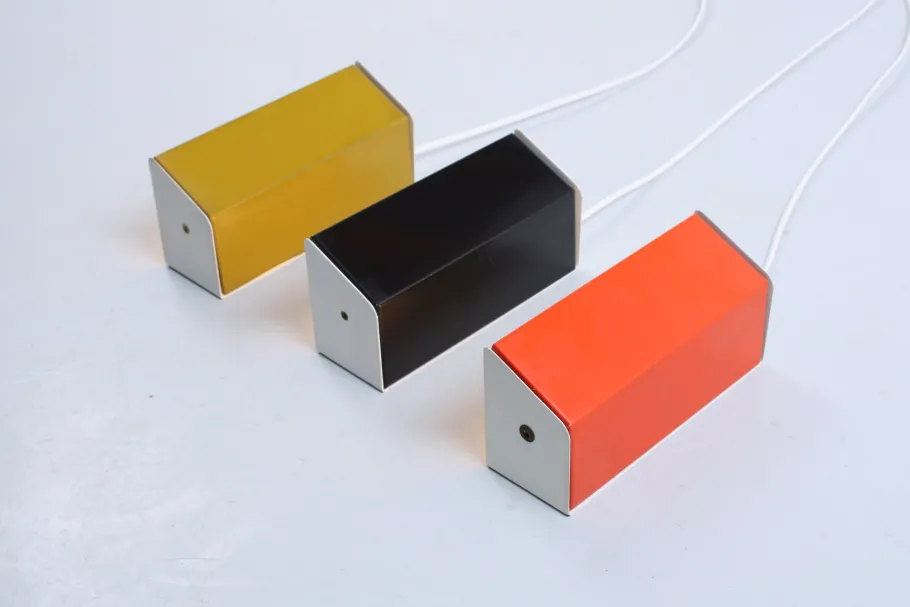 Discount Pamono Adjustable Colored Metal Sconces by Anvia, 1960s, Set of 3