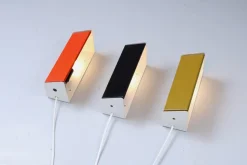Discount Pamono Adjustable Colored Metal Sconces by Anvia, 1960s, Set of 3