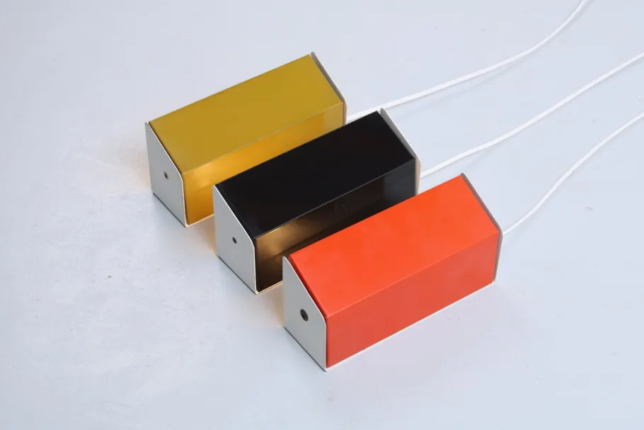 Discount Pamono Adjustable Colored Metal Sconces by Anvia, 1960s, Set of 3