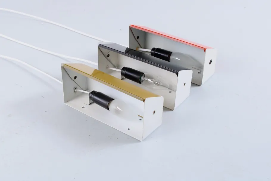 Discount Pamono Adjustable Colored Metal Sconces by Anvia, 1960s, Set of 3