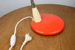 New Pamono Adjustable Desk Lamp in Orange Painted Metal and Chrome-Plated Spiral Arm, 1970s