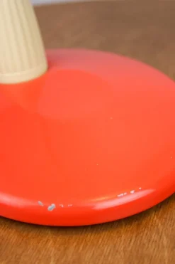 New Pamono Adjustable Desk Lamp in Orange Painted Metal and Chrome-Plated Spiral Arm, 1970s