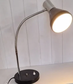 Hot Pamono Adjustable Desk Lamp with Chrome-Plated and Black Painted Metal Frame, 1980s
