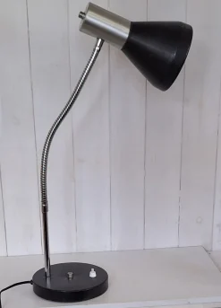 Hot Pamono Adjustable Desk Lamp with Chrome-Plated and Black Painted Metal Frame, 1980s