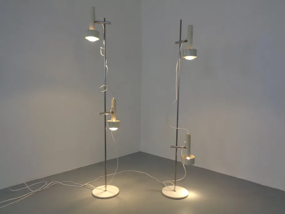 Pamono Adjustable Floor Lamps by Edi Franz for Swiss Lamps, 1960s, Set of 2