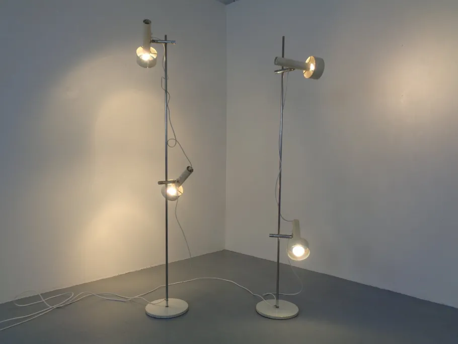 Pamono Adjustable Floor Lamps by Edi Franz for Swiss Lamps, 1960s, Set of 2