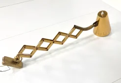 Sale Pamono Adjustable Scissor Wall Lamp in Brass Metal from Pfäffle, West Germany, 1960s