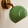 New Pamono Adjustable Sconce with Green Metal Dome