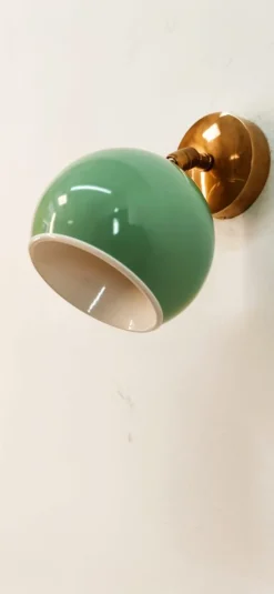 New Pamono Adjustable Sconce with Green Metal Dome