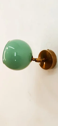 New Pamono Adjustable Sconce with Green Metal Dome