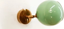 New Pamono Adjustable Sconce with Green Metal Dome