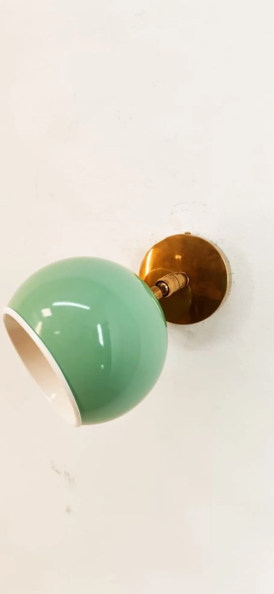 New Pamono Adjustable Sconce with Green Metal Dome