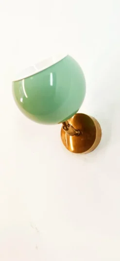 New Pamono Adjustable Sconce with Green Metal Dome