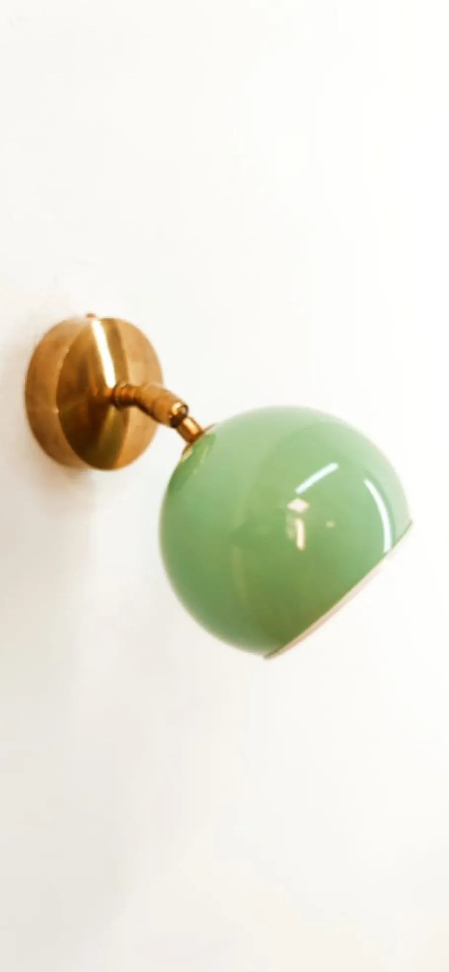New Pamono Adjustable Sconce with Green Metal Dome