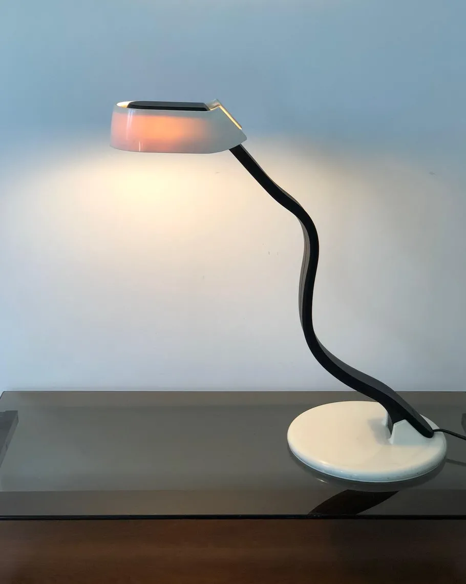 Clearance Pamono Adjustable Snoky Table Lamp by Bruno Gecchelin for Guzzini, Italy, 1970s