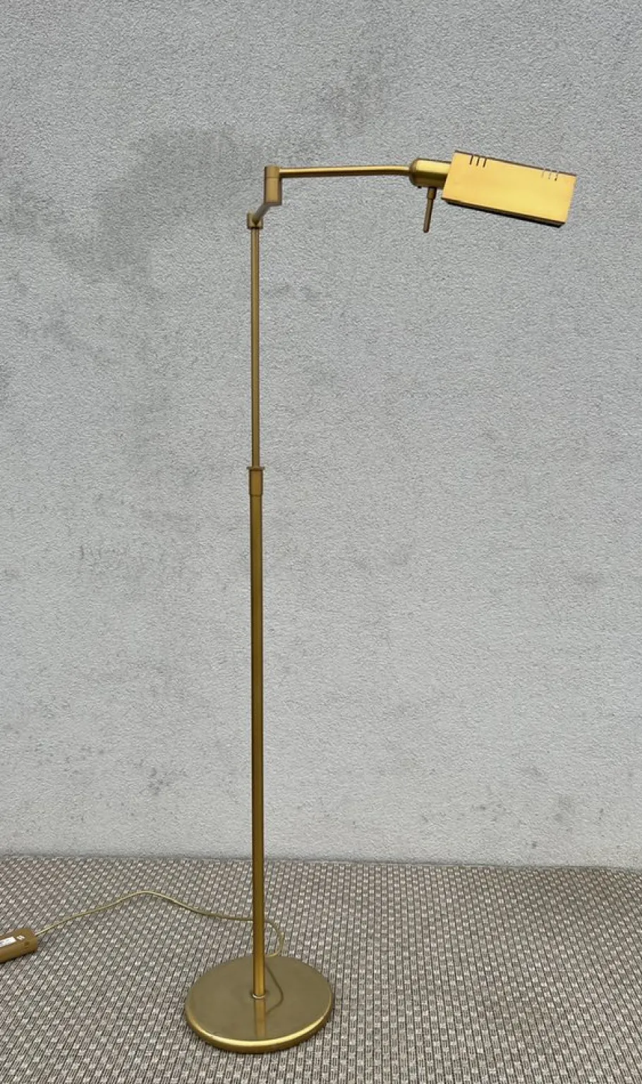 Best Pamono Adjustable Swing Arm Brass Floor Lamp from Holtkötter, 1970s