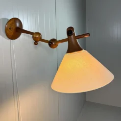 Sale Pamono Adjustable Teak Wall Lamp from Dyrlund, Denmark, 1960s