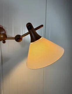 Sale Pamono Adjustable Teak Wall Lamp from Dyrlund, Denmark, 1960s