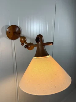 Sale Pamono Adjustable Teak Wall Lamp from Dyrlund, Denmark, 1960s