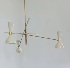 New Pamono Adjustable Three-Arm Chandelier by Silvio Piattelli