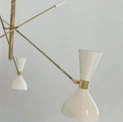 New Pamono Adjustable Three-Arm Chandelier by Silvio Piattelli